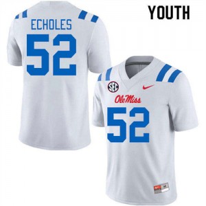 Youth Will Echoles White Ole Mississippi #52 University Jersey 875335-762